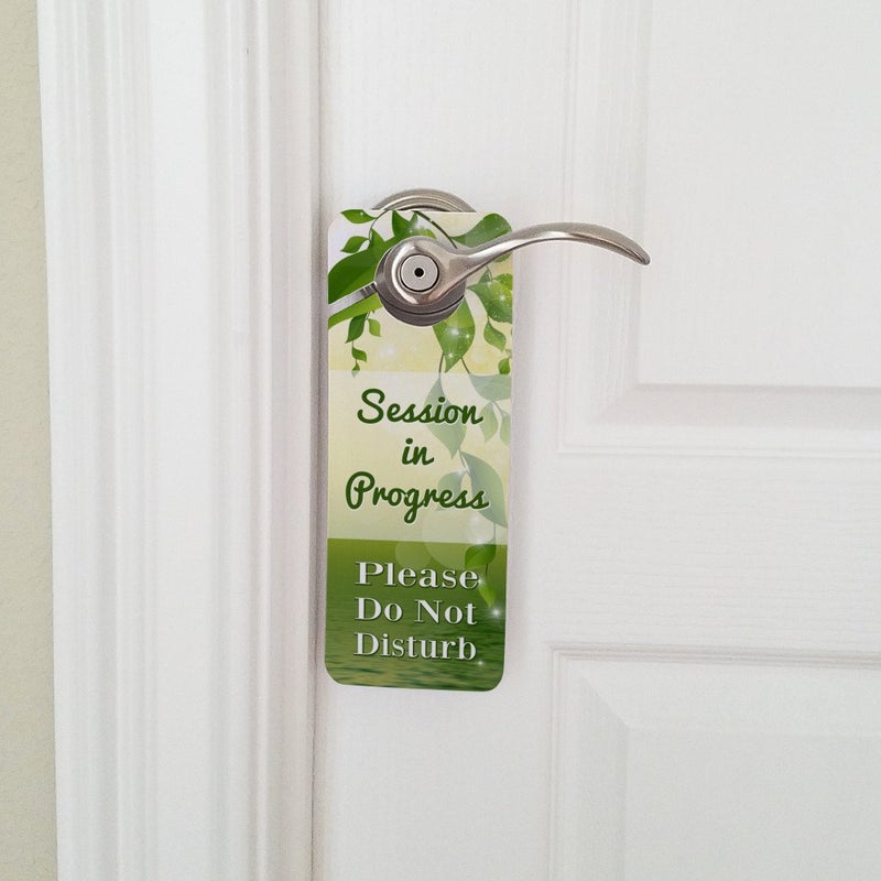 GRAPHICS & MORE Session in Progress Please Do Not Disturb Plastic Door Knob Hanger Warning Room Sign - Forsythia Flowers - Image 3